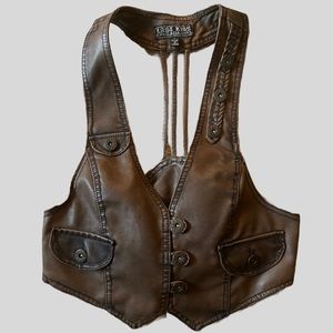 Faux leather vest